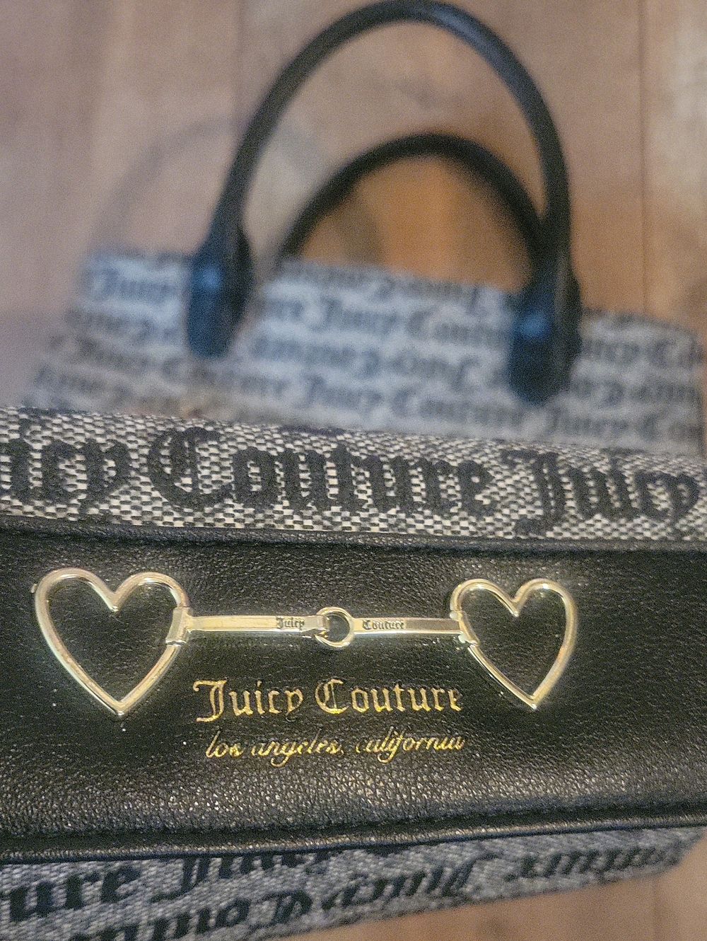 Juicy Couture Monogram Tote with Red Heart Accent AND WALLET - Picture 7 of 13